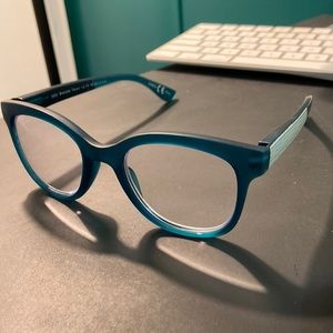 Teal Readers with blue light lenses
